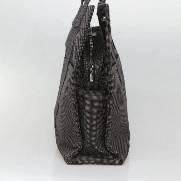 HERMES Her Line MM Hand Bag Canvas Gray Silver Auth 140108 - Picture 6 of 16